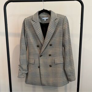 ANTONIO MELANI Black and White Plaid Blazer